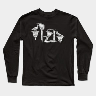 Ancient Egyptian Birds on Lotuses Long Sleeve T-Shirt